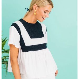 English Factory Navy & White top